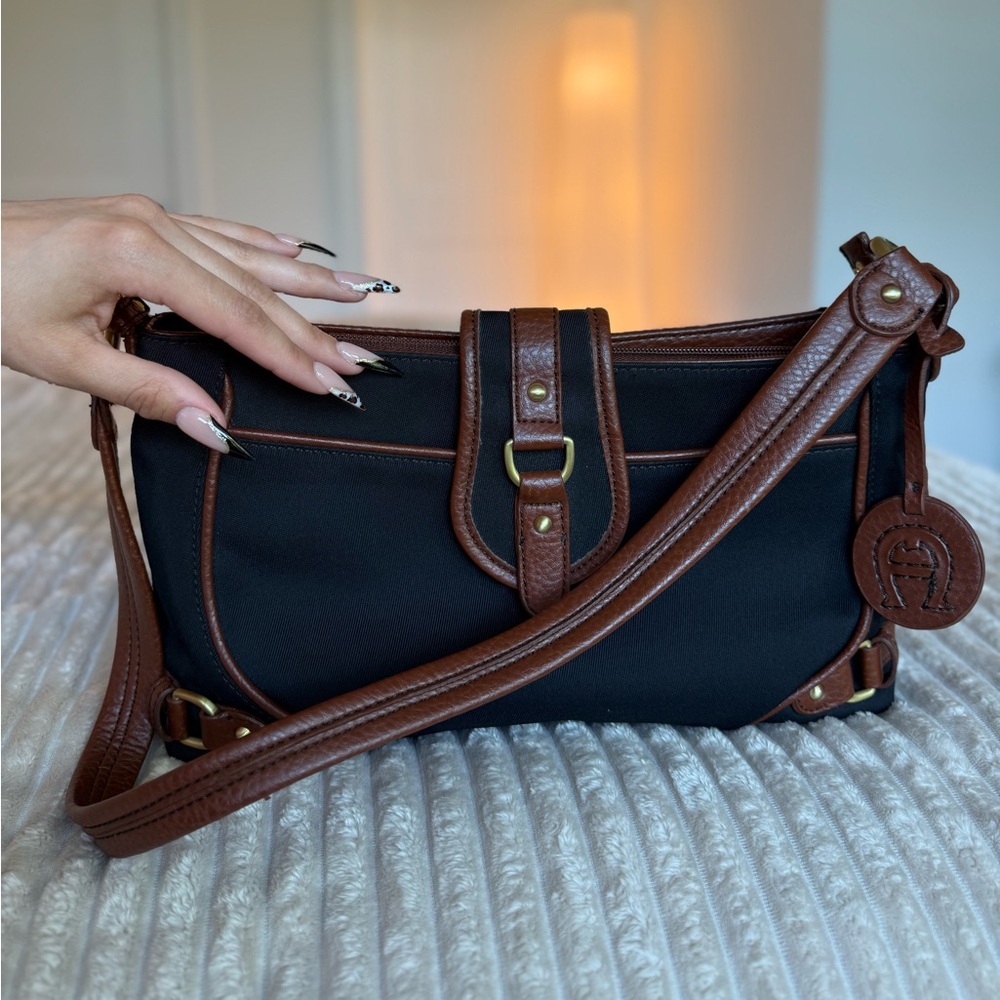 Etienne Aigner Leather Black Purse